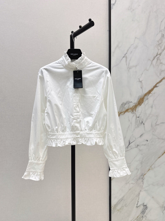 🔥Highest Quality🔥 26FW New Lettuce-Edge Stand-Collar Shirt 🤍
