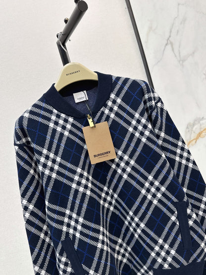 26FW New Plaid Stand-Collar Knit Cardigan 🖤