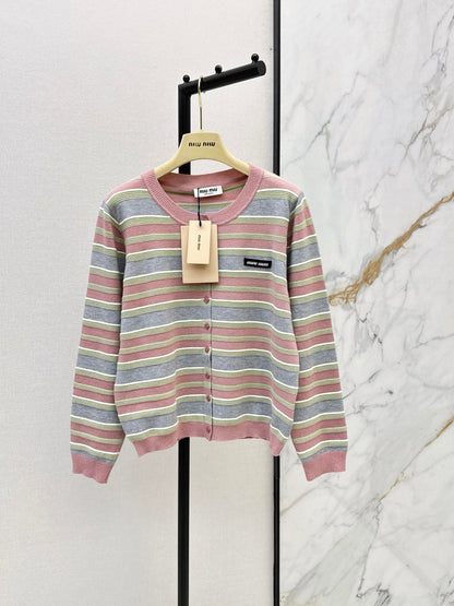 MiuMiu/26FW New Striped Knit Cardigan 🤎