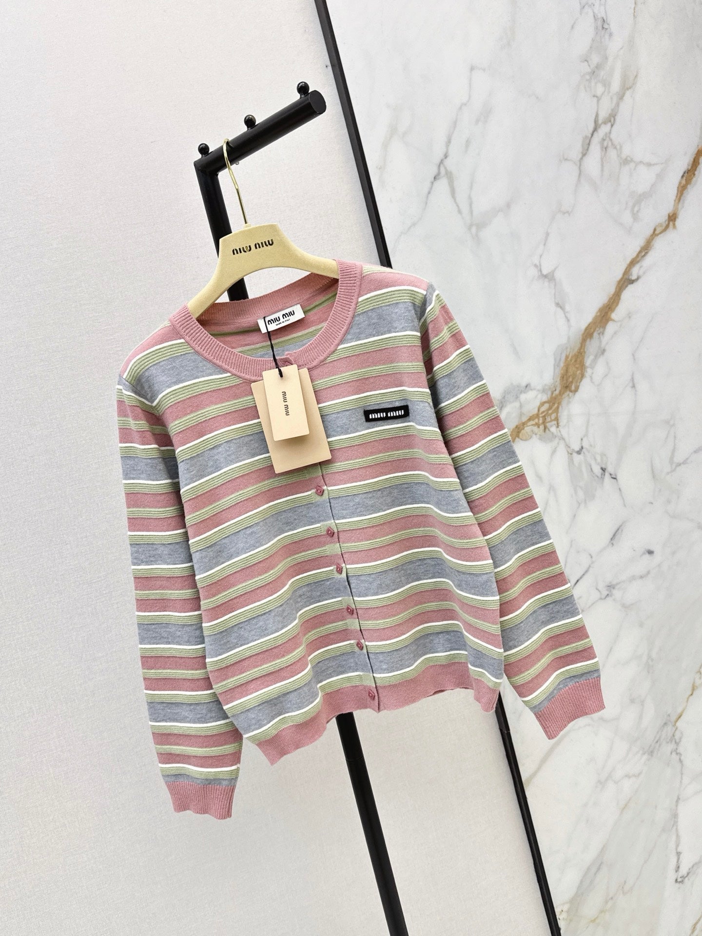 MiuMiu/26FW New Striped Knit Cardigan 🤎