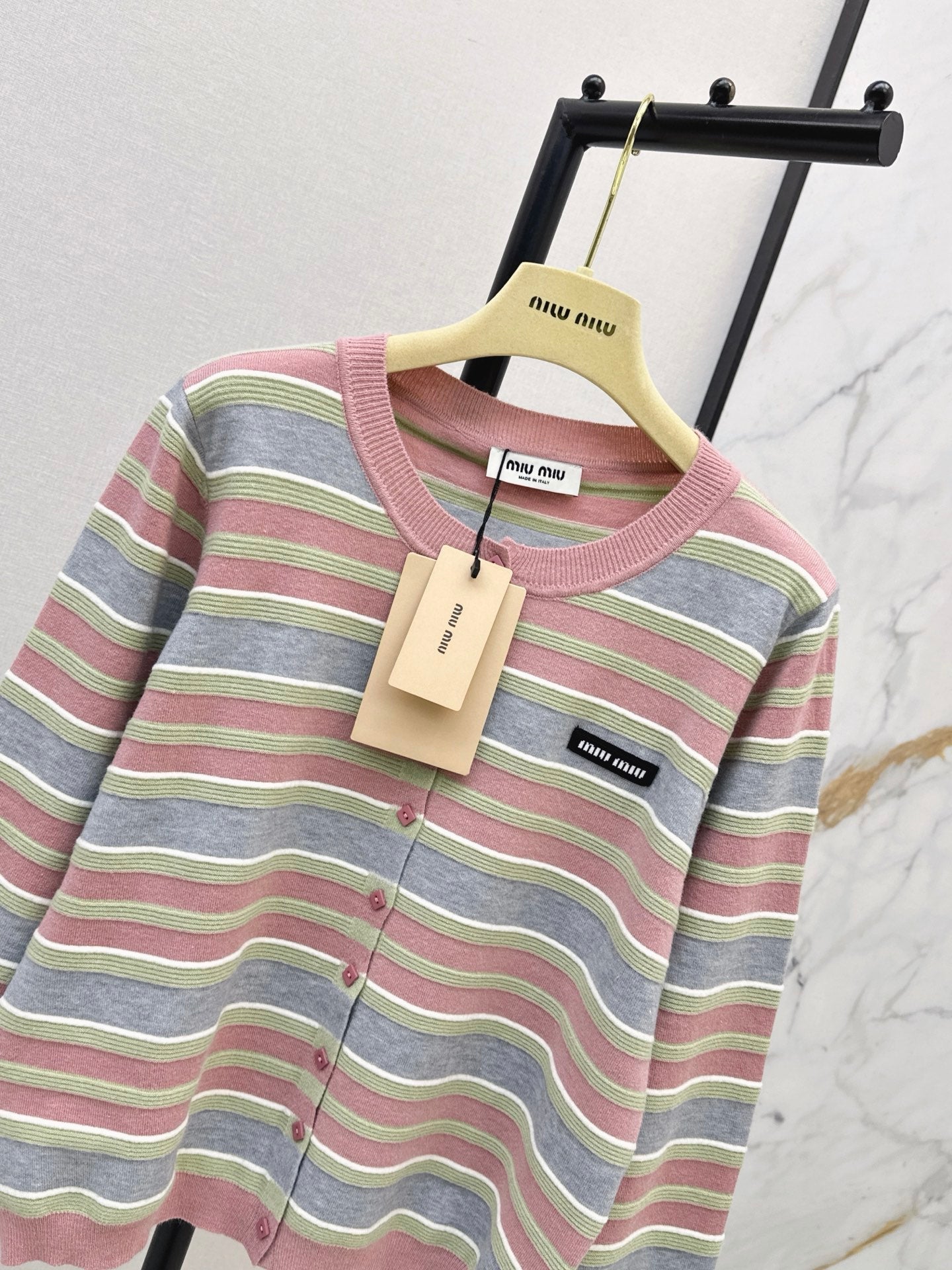 MiuMiu/26FW New Striped Knit Cardigan 🤎