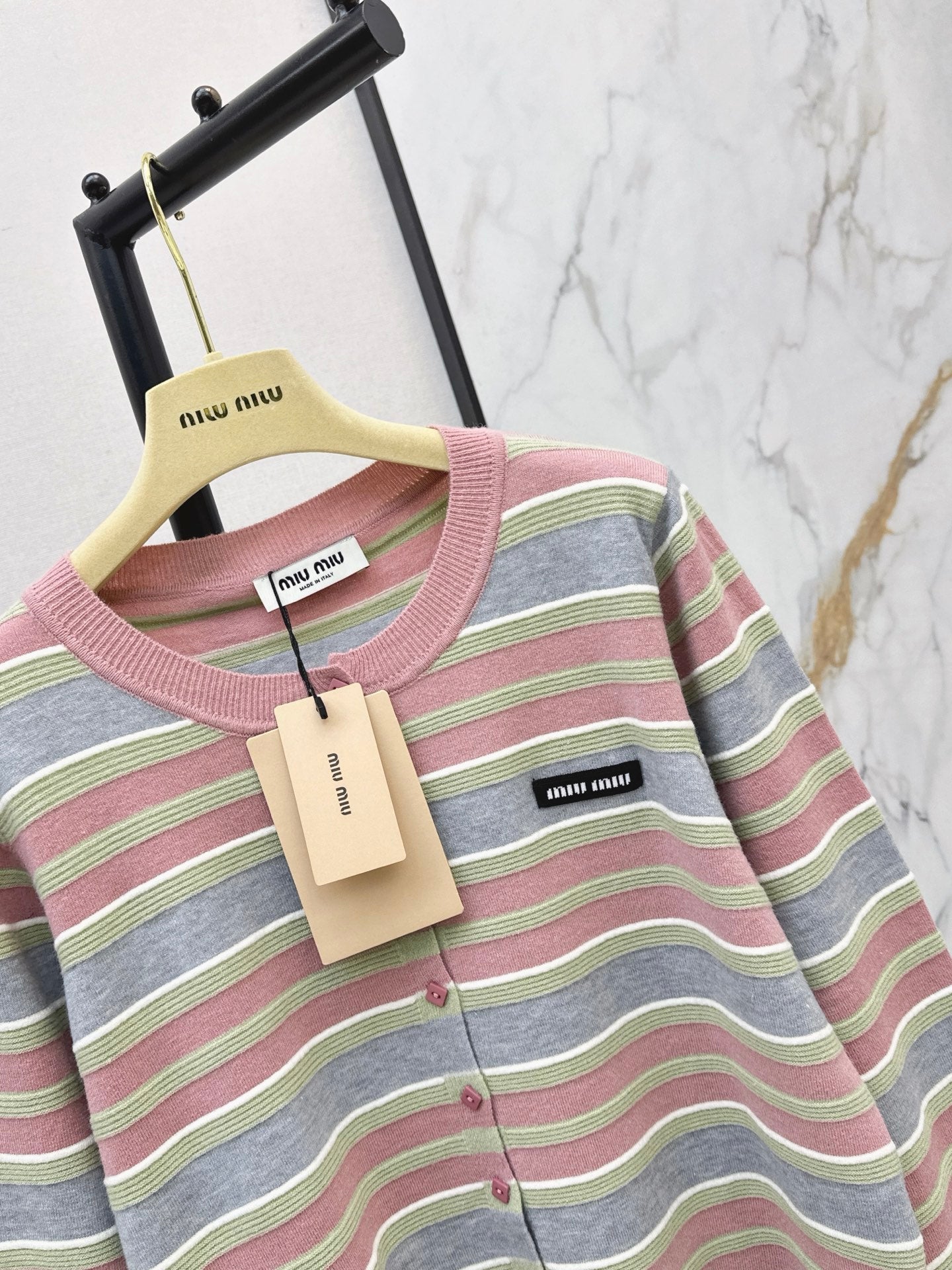 MiuMiu/26FW New Striped Knit Cardigan 🤎