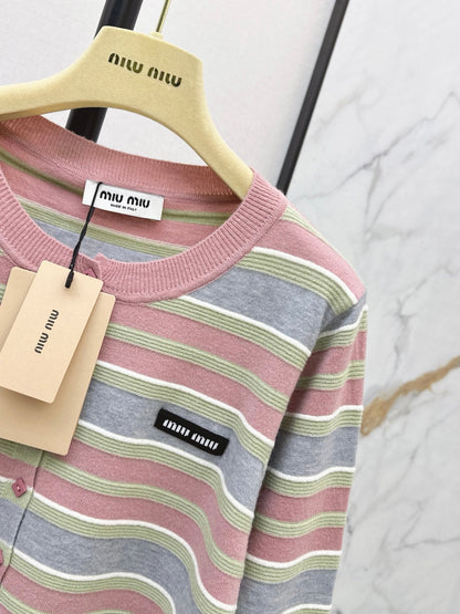 MiuMiu/26FW New Striped Knit Cardigan 🤎