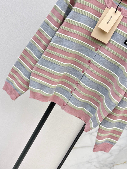 MiuMiu/26FW New Striped Knit Cardigan 🤎