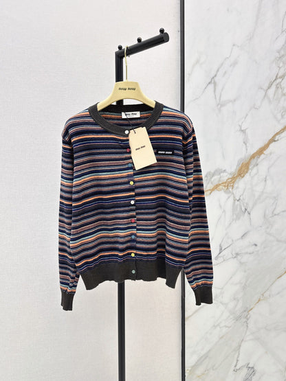 MiuMiu/26FW New Striped Knit Cardigan 🤎
