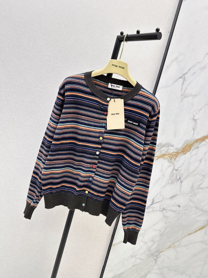 MiuMiu/26FW New Striped Knit Cardigan 🤎