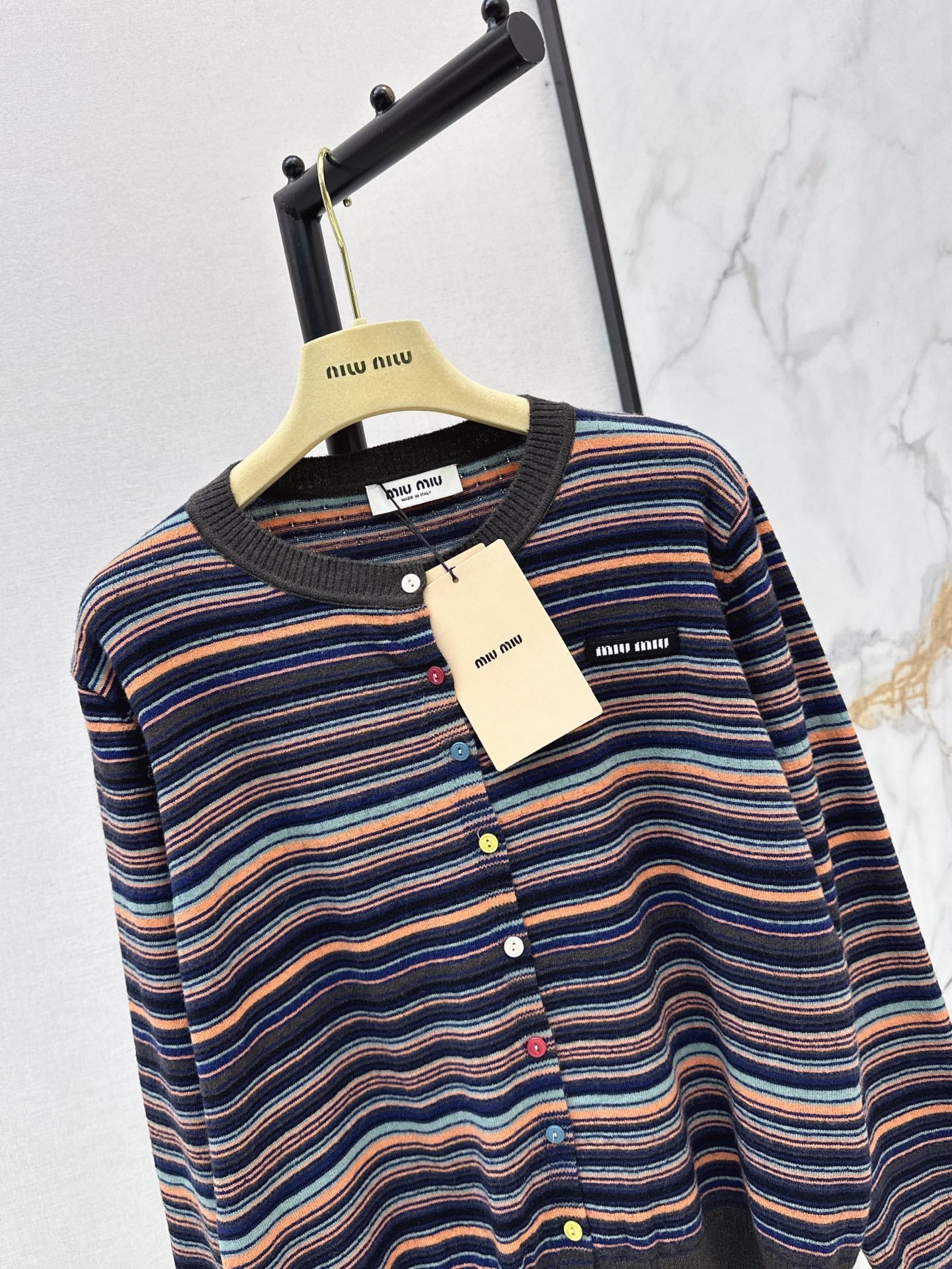MiuMiu/26FW New Striped Knit Cardigan 🤎