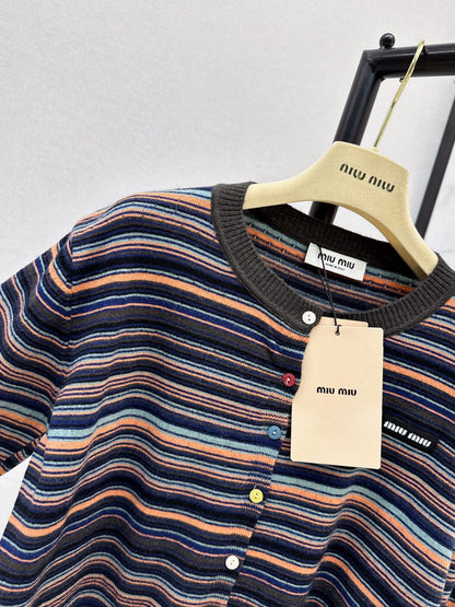 MiuMiu/26FW New Striped Knit Cardigan 🤎