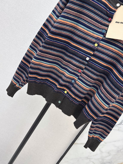 MiuMiu/26FW New Striped Knit Cardigan 🤎