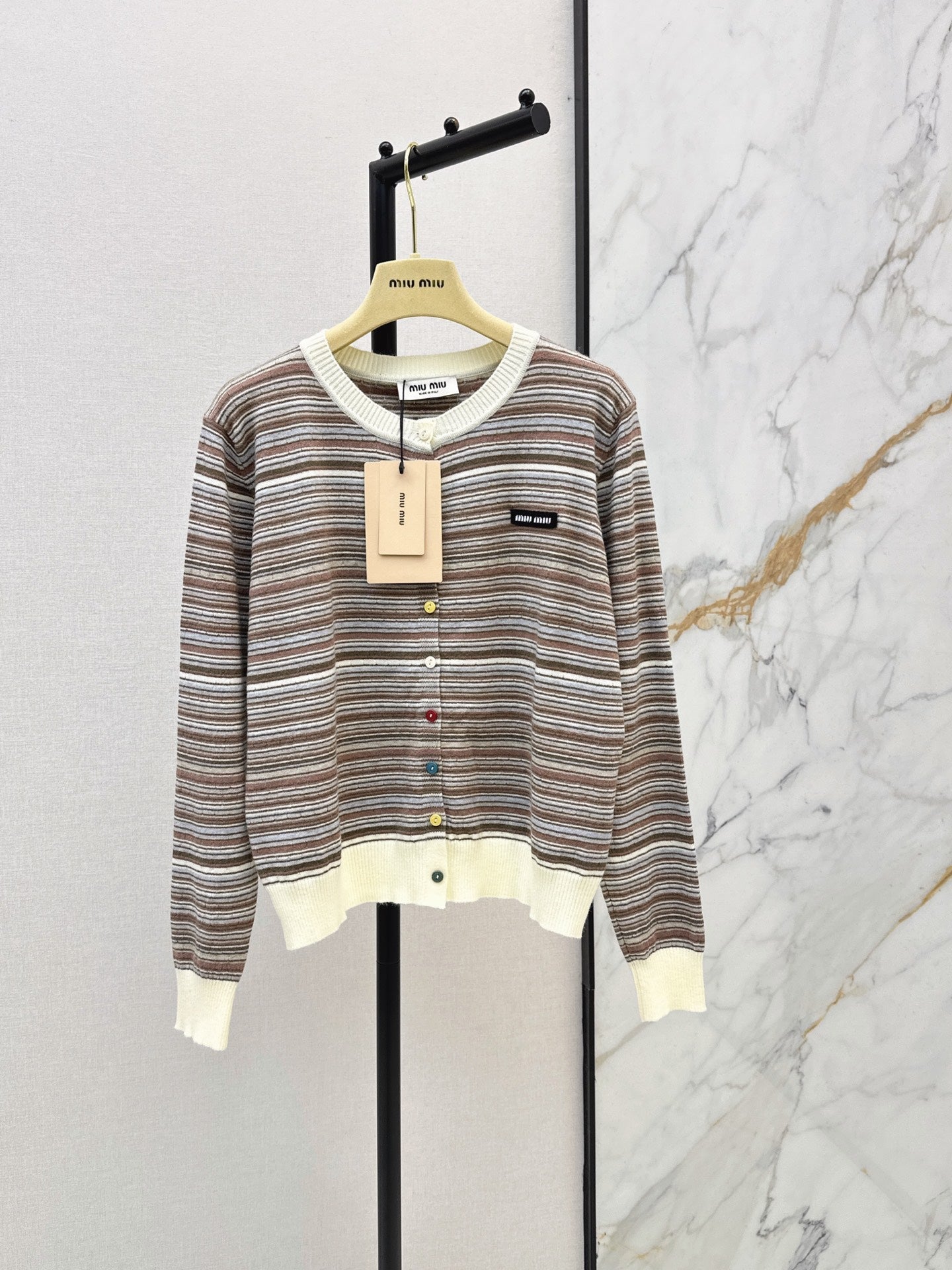 MiuMiu/26FW New Striped Knit Cardigan 🤎