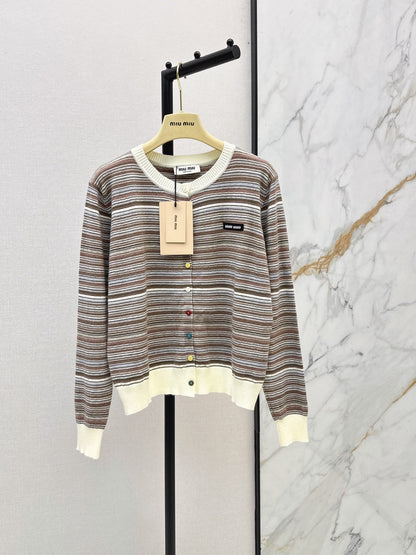 MiuMiu/26FW New Striped Knit Cardigan 🤎