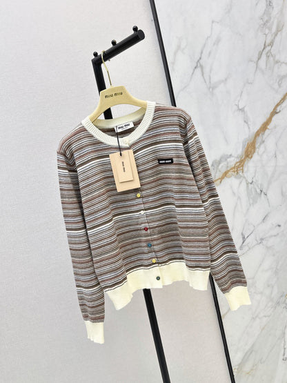 MiuMiu/26FW New Striped Knit Cardigan 🤎