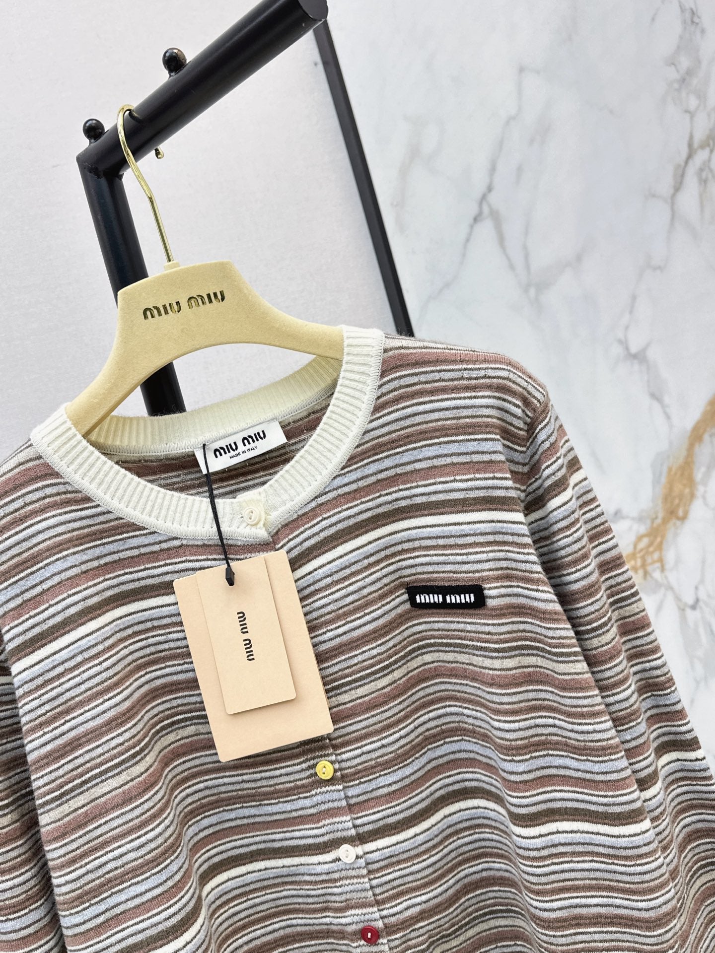 MiuMiu/26FW New Striped Knit Cardigan 🤎