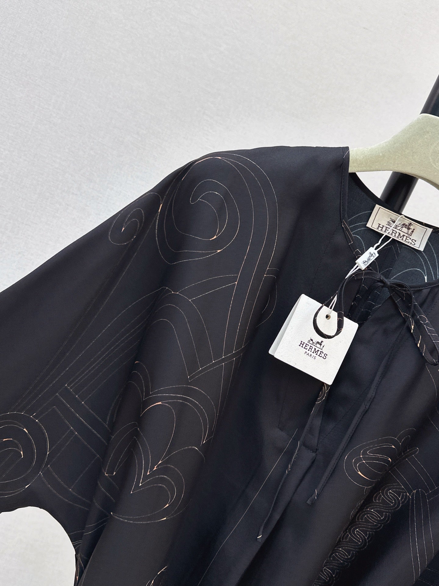 Hermès/🔥Highest Quality🔥26FW New Printed Silk Dress 🖤