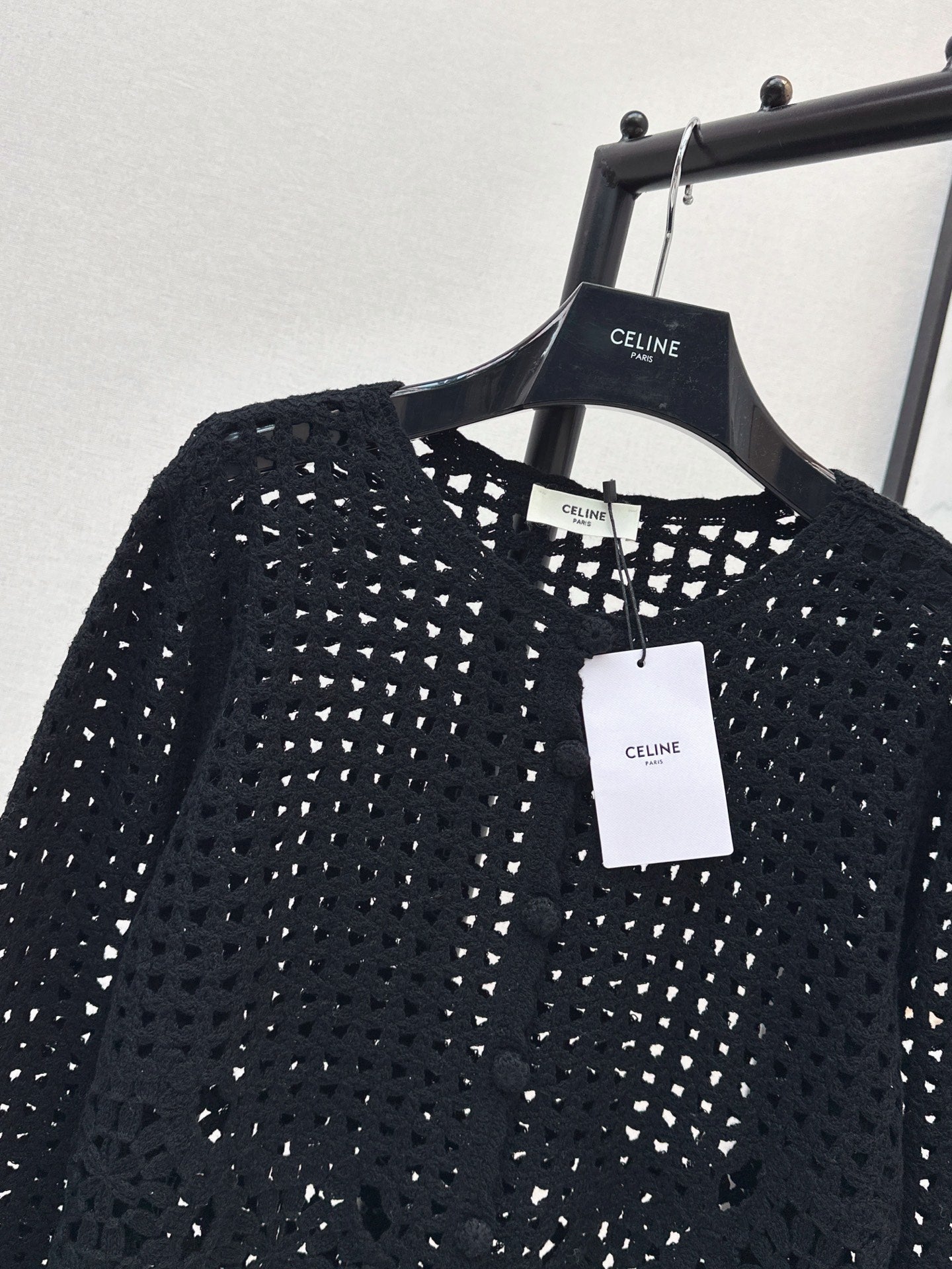 CELINE/🔥Highest Quality🔥26FW New Cut-out Crochet Knit Cardigan 🖤