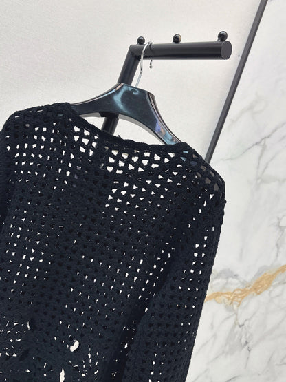 CELINE/🔥Highest Quality🔥26FW New Cut-out Crochet Knit Cardigan 🖤