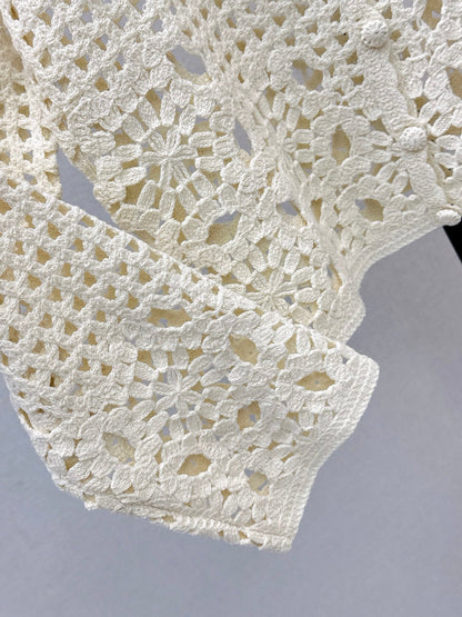 CELINE/🔥Highest Quality🔥26FW New Cut-out Crochet Knit Cardigan 🖤