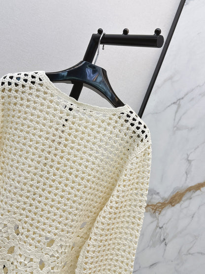 CELINE/🔥Highest Quality🔥26FW New Cut-out Crochet Knit Cardigan 🖤