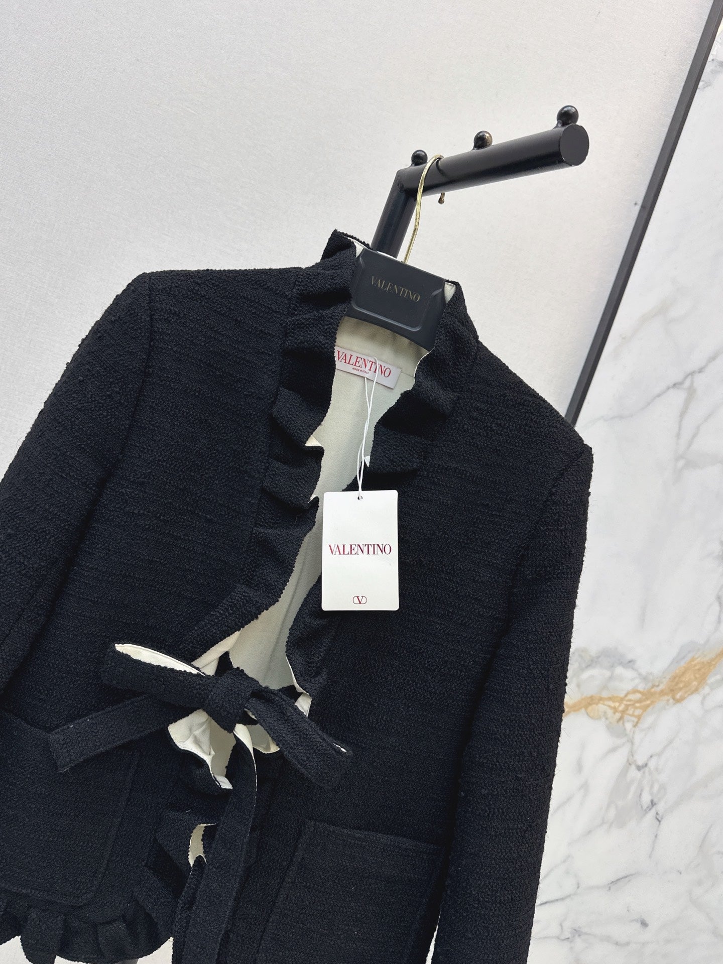 VALENTINO/26FW New Mixed-Color Ruffled Cardigan-Style Jacket 🖤