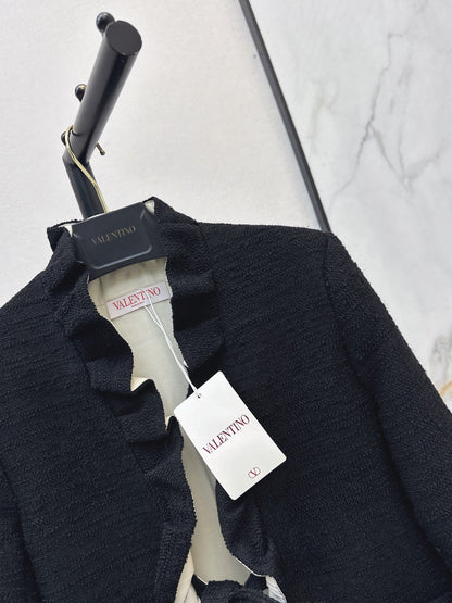 VALENTINO/26FW New Mixed-Color Ruffled Cardigan-Style Jacket 🖤