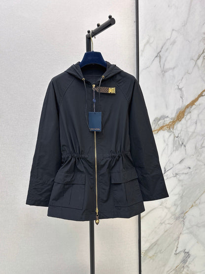 Louis Vuitton/26FW New Hooded Trench Coat with Leather Tab Detail 🖤