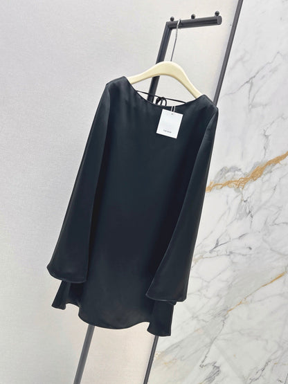 The Row/26FW New Acetate Dress with Flared Sleeves 🖤