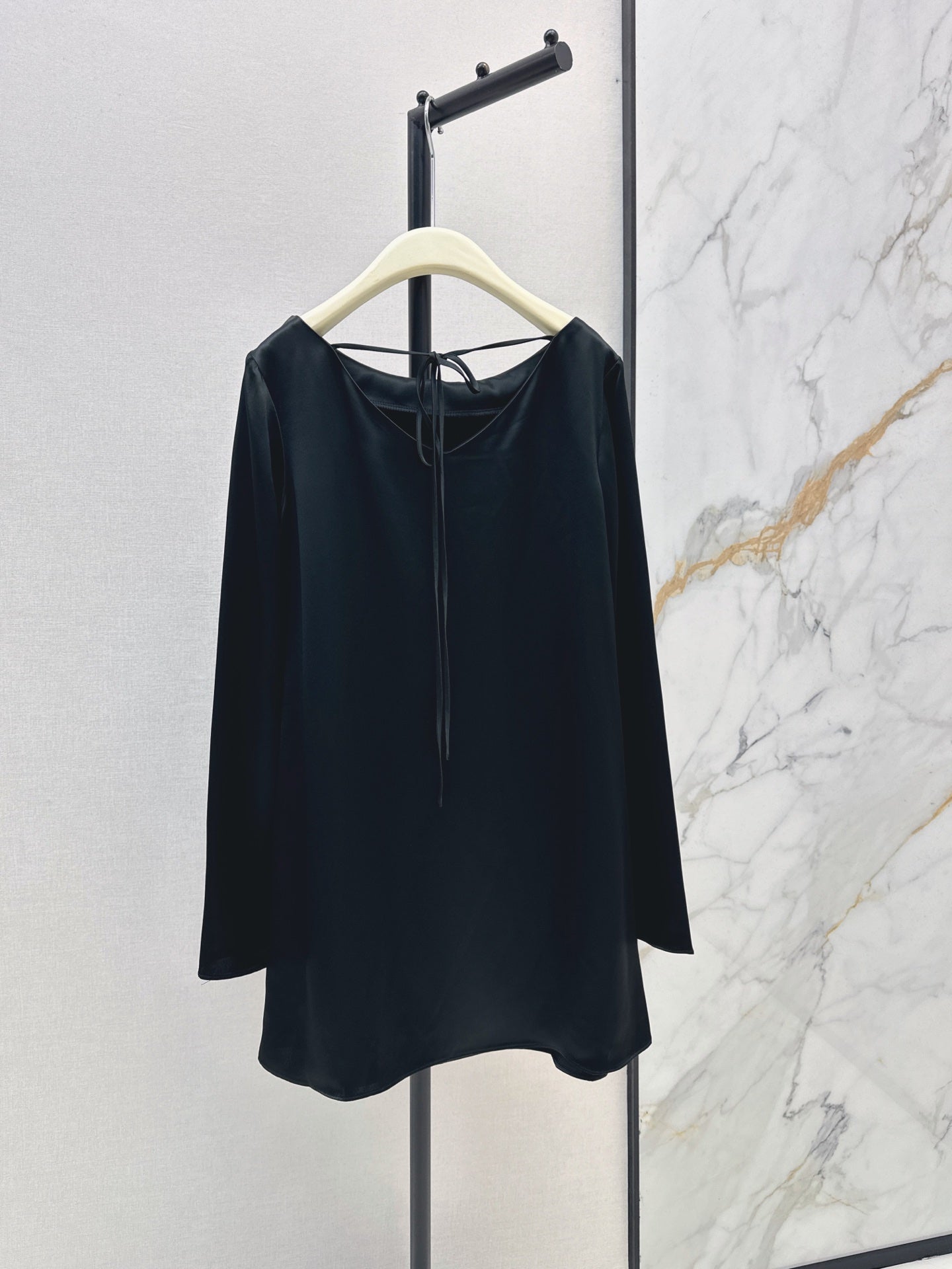 The Row/26FW New Acetate Dress with Flared Sleeves 🖤