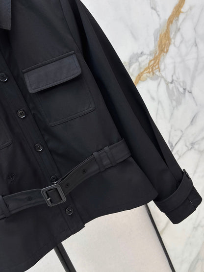 Dior/26FW New Cropped Trench Coat with Cinched-Waist Design 🖤