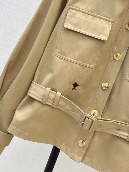 Dior/26FW New Cropped Trench Coat with Cinched-Waist Design 🖤