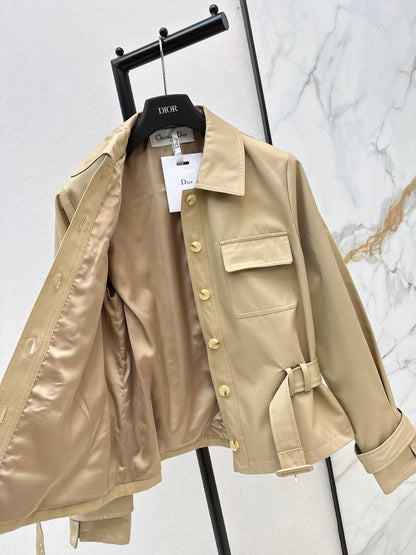 Dior/26FW New Cropped Trench Coat with Cinched-Waist Design 🖤