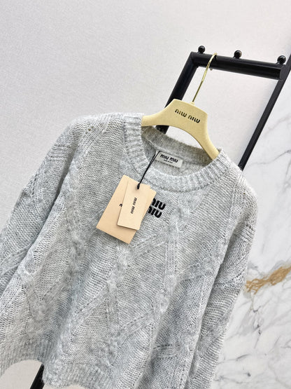26FW New Logo Letter Embroidery Crewneck Sweater 🩶
