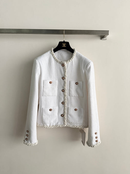 🔥Highest Quality🔥26FW New White Tweed Jacket 🤍