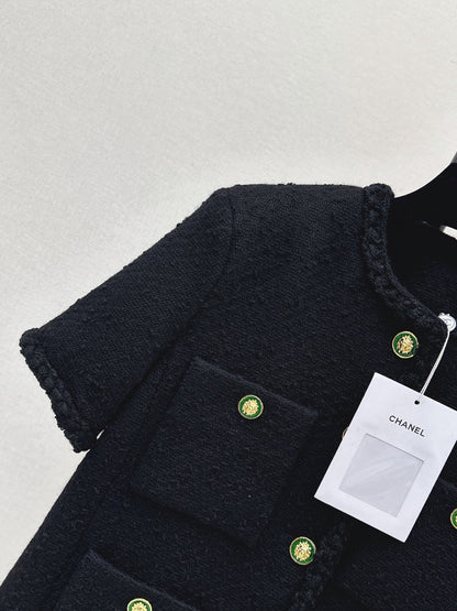 26FW New Knit Crew-Neck Short-Sleeve Jacket with Four Pockets 🖤