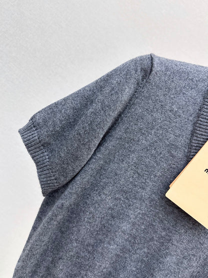 26FW New Mock-Layer High-Neck Cropped Knit Top 🩶